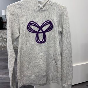 Grey TNA  sweater with PURPLE symbol